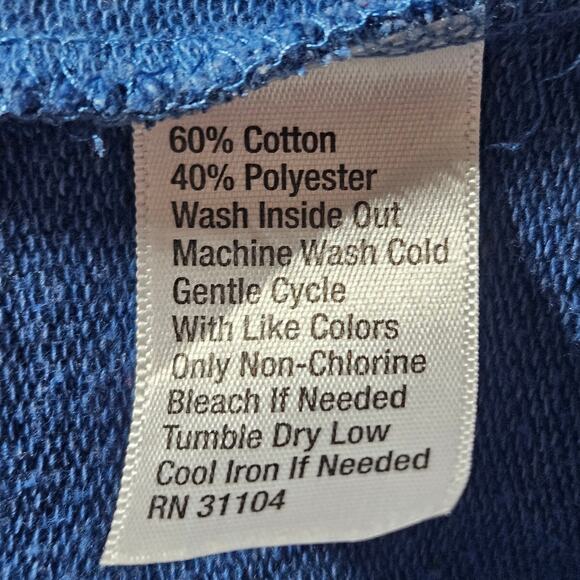 Blue Tie Dye Cotton Blend Crop Sweatshirt Size Small - Picture 4 of 4